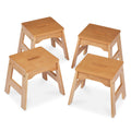 Natural Wooden Stools - Set of 4 A404628