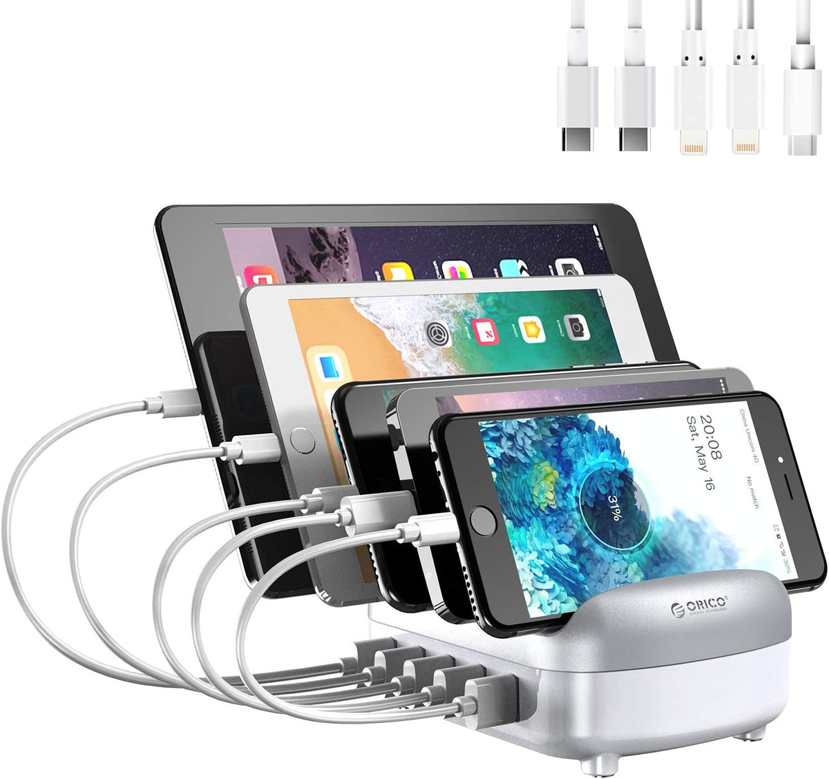 120W Charging Station with 10 USB Smart Ports, Pack of 2 U787393