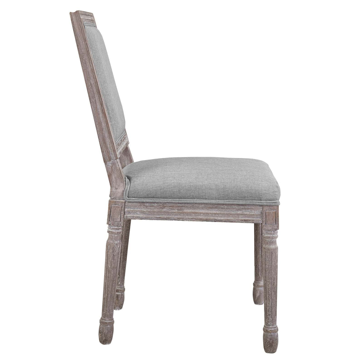 Upholstered Fabric Dining Chair Set of 4 Light Gray L5890