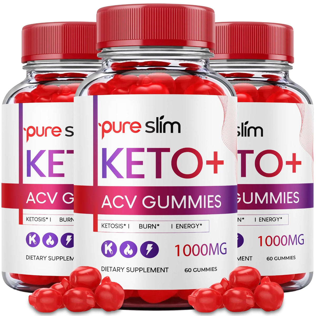 3 Pack 500mg Apple Gummies 180 Count O368