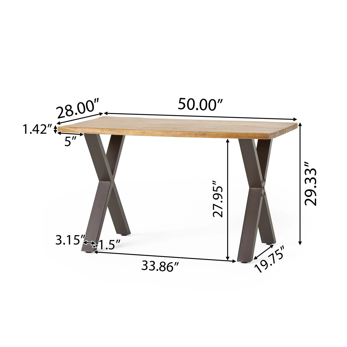 Acacia Desk with Iron Legs S6923