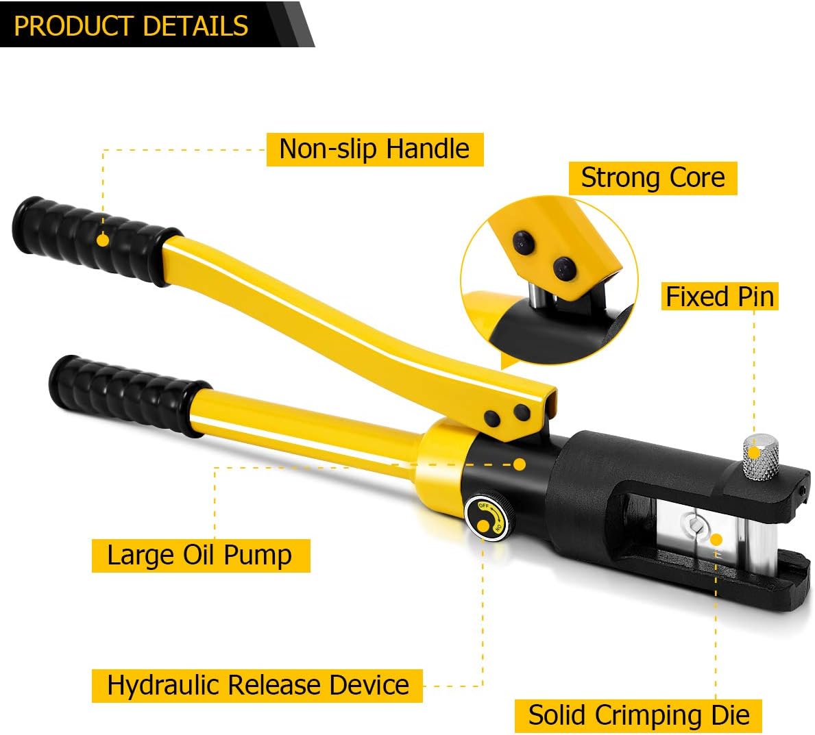 16 Ton Hydraulic Wire Crimper with 11 Dies D40627