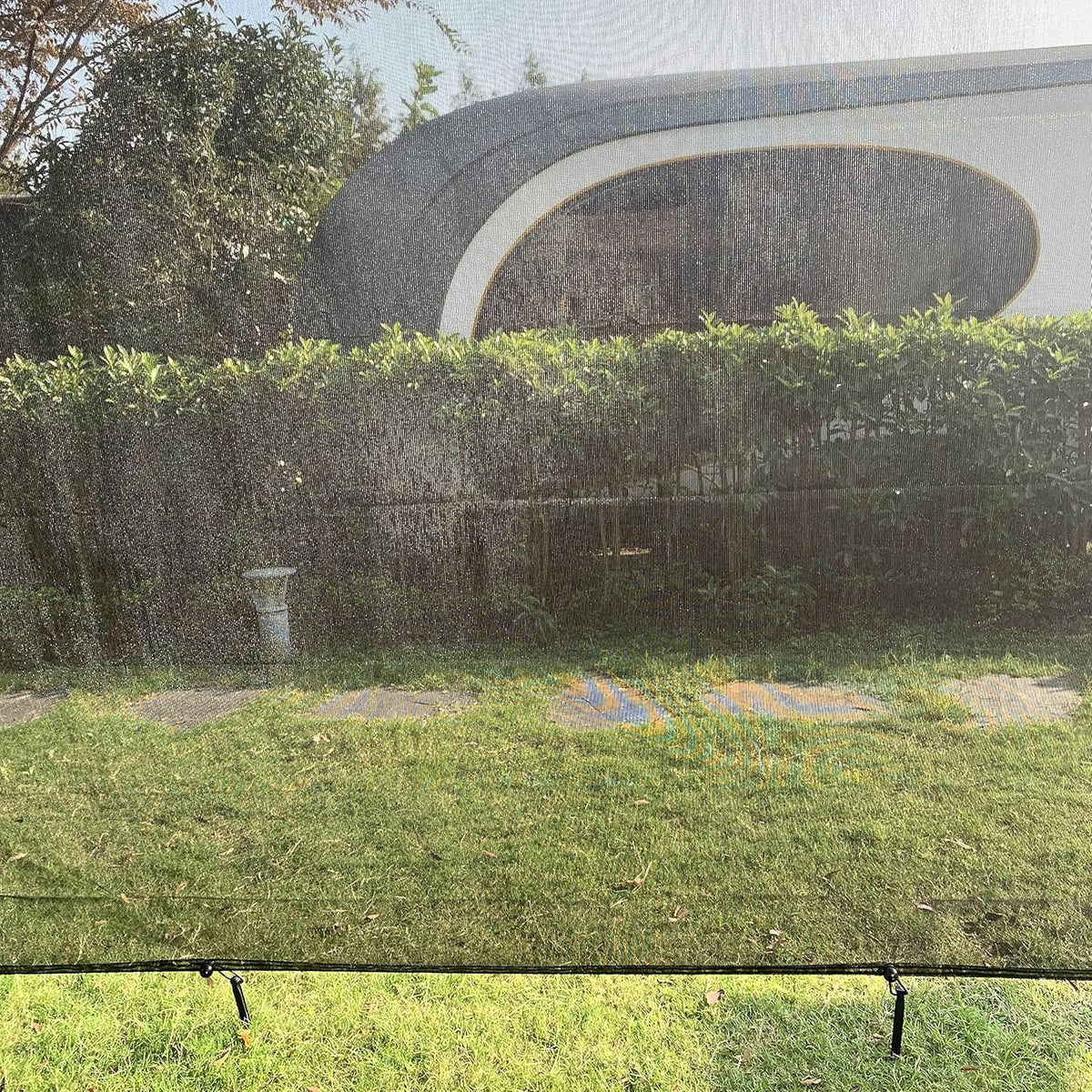7' X 15' Black Mesh Awning Sun Shade Screen Y69062