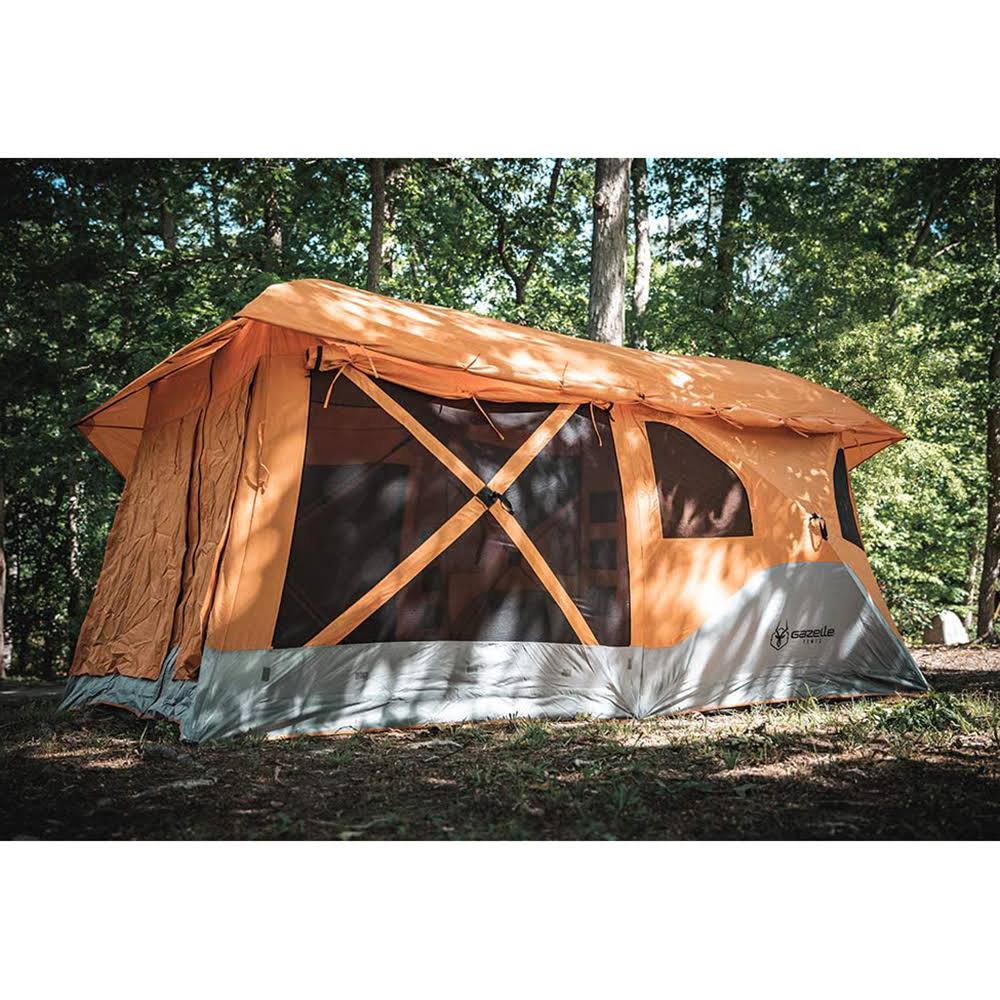Orange 8 Person Pop Up Camping Hub Tent with Screen Room E678