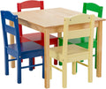 Kids Wooden Table and Chairs 5 Pieces Set Multicolor K831