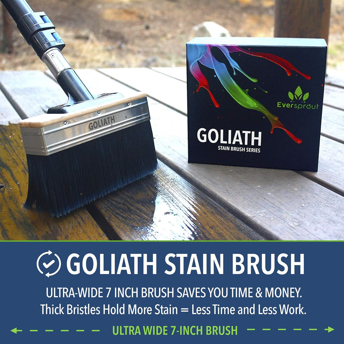 5-to-13 Foot Deck Stain Brush & Extension Pole Combo F458654