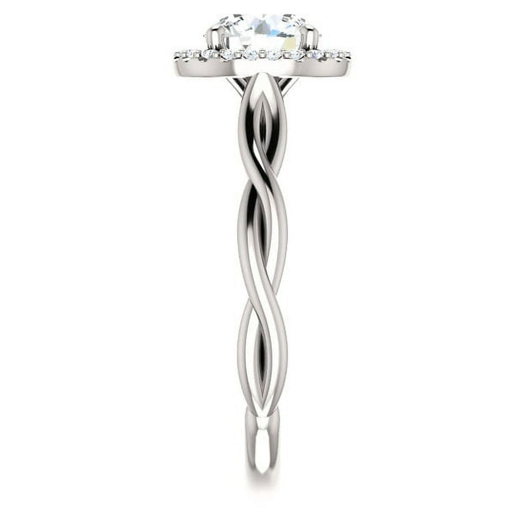 14K White Gold Halo Ring B971