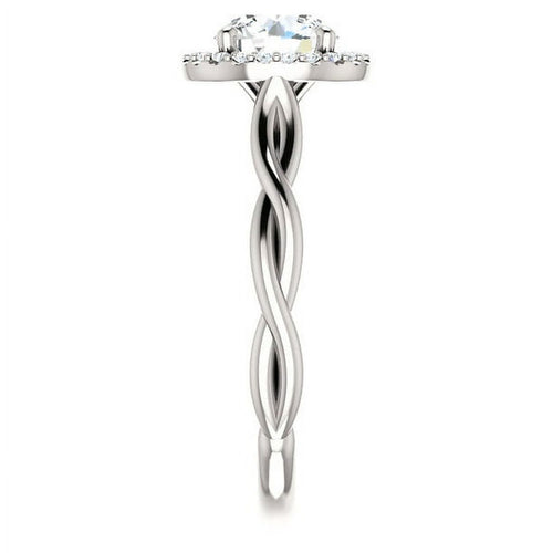 14K White Gold Halo Ring B971