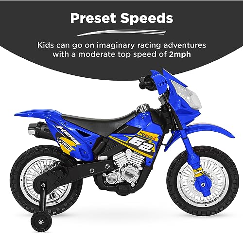 6V Kids Ride On Motorcycle with Training Wheels Black Q510605