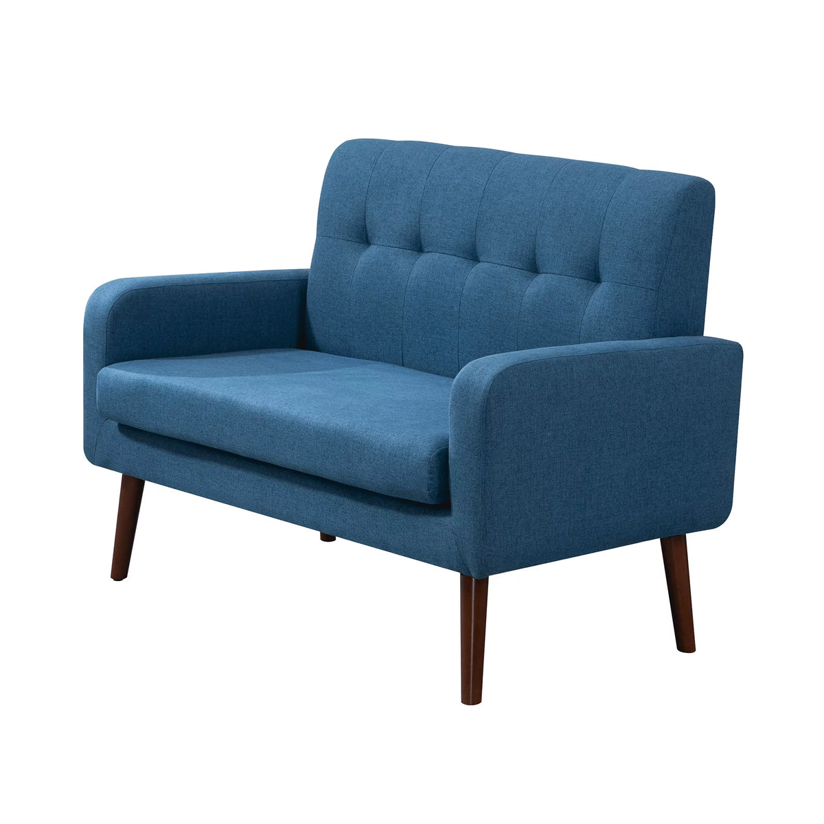 Blue Linen Upholstered Loveseat with Arms Q125641