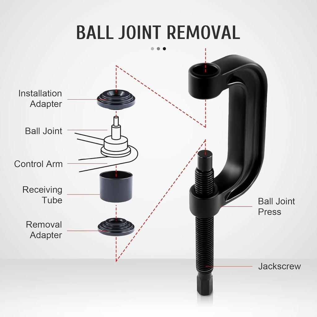 Heavy Duty Ball Joint Press & U Joint Removal Tool Kit with 4x4 Adapters, Pack of 2 D970591