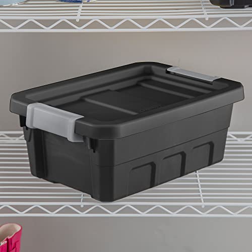 Black 6-Pack Plastic Stacker Tote Storage Bin E426396
