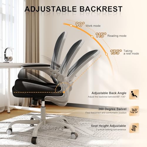 High Back Mesh Ergonomic Office Chair with Flip-up Armrests Y416