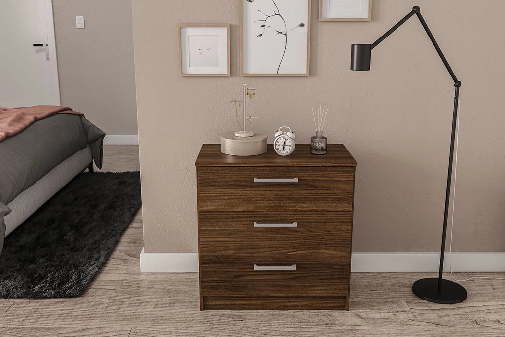 White 3 Drawer Wood Dresser I716341