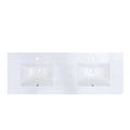 61 in. White Double Basin Vanity Top with White Basins A65161