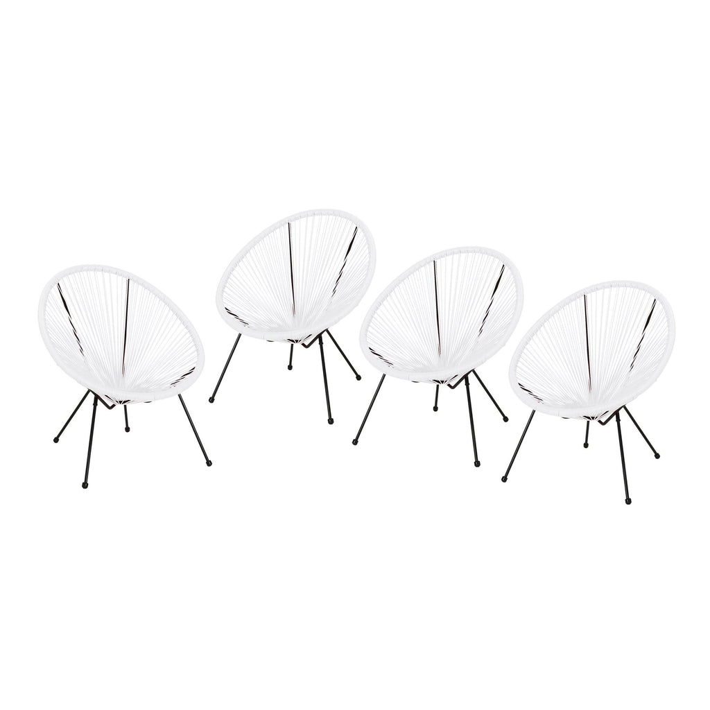 White String Weave Chair Set of 4 Y7038
