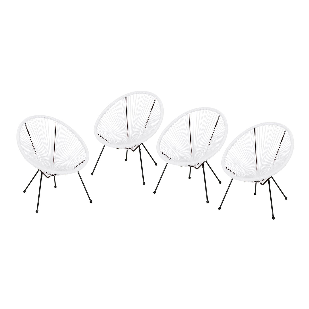White String Weave Chair Set of 4 Y7038