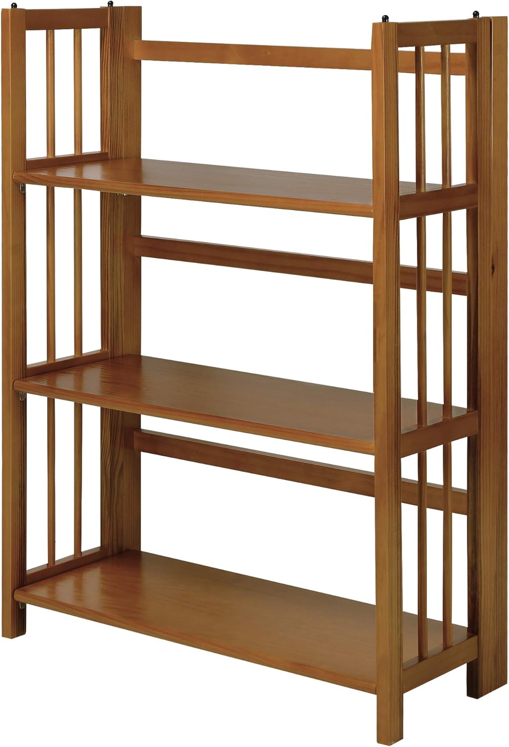 3-Shelf Folding Stackable Bookcase, Mahogany N8150