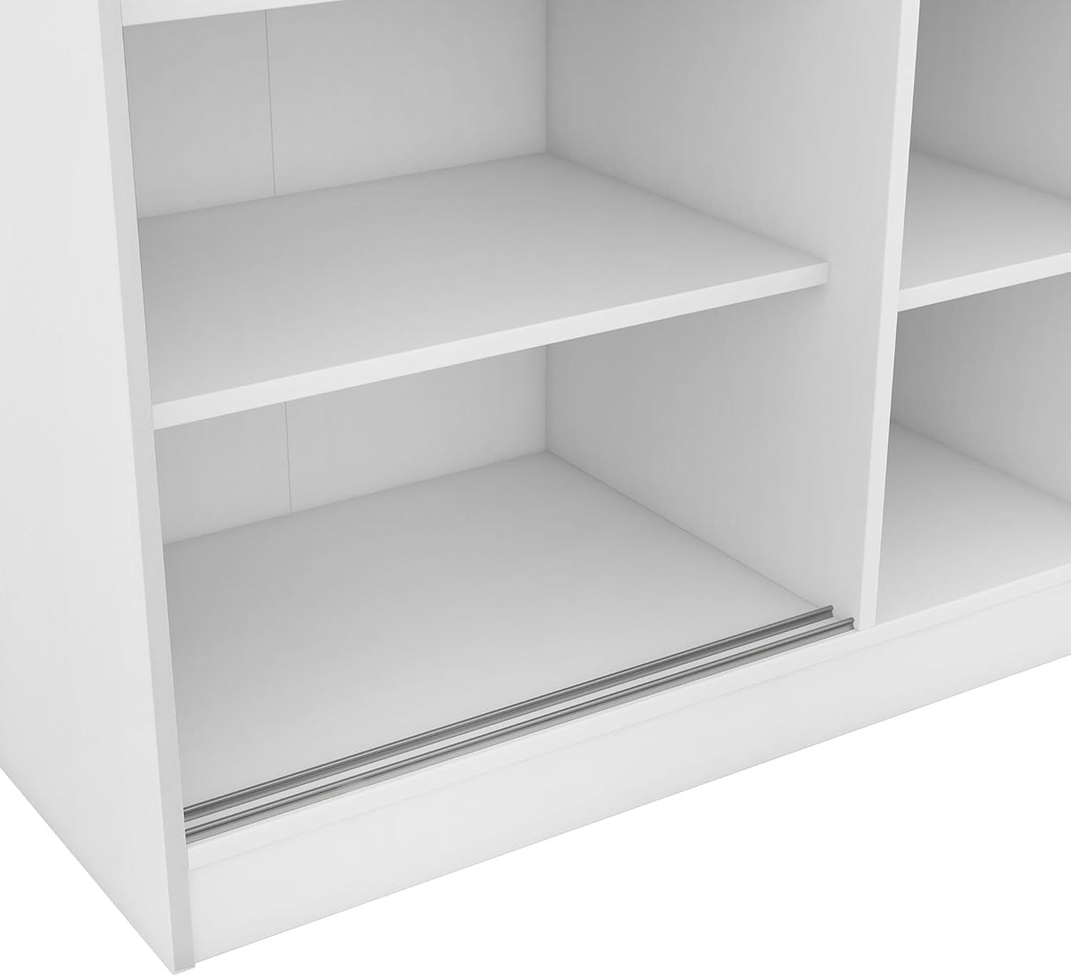 White 3 Doors Wood Wardrobe with Storage Shelves and Hanging Rail Q799