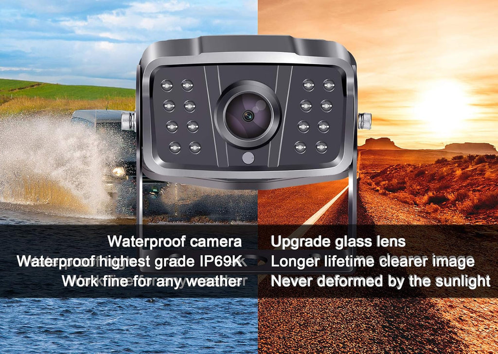 Wireless HD 1080P 7'' Split Screen DVR Backup Camera 4 Channel Infrared Night Vision L9681