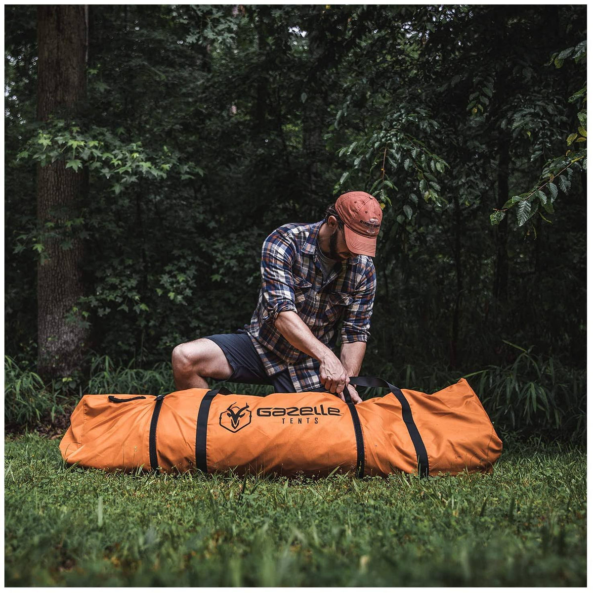 Orange 8 Person Pop Up Camping Hub Tent with Screen Room E678