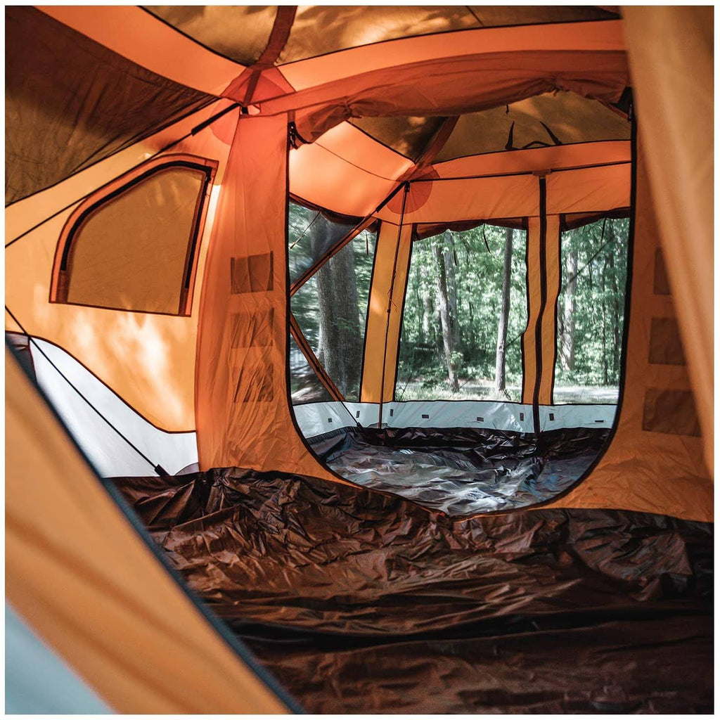Orange 8 Person Pop Up Camping Hub Tent with Screen Room E678