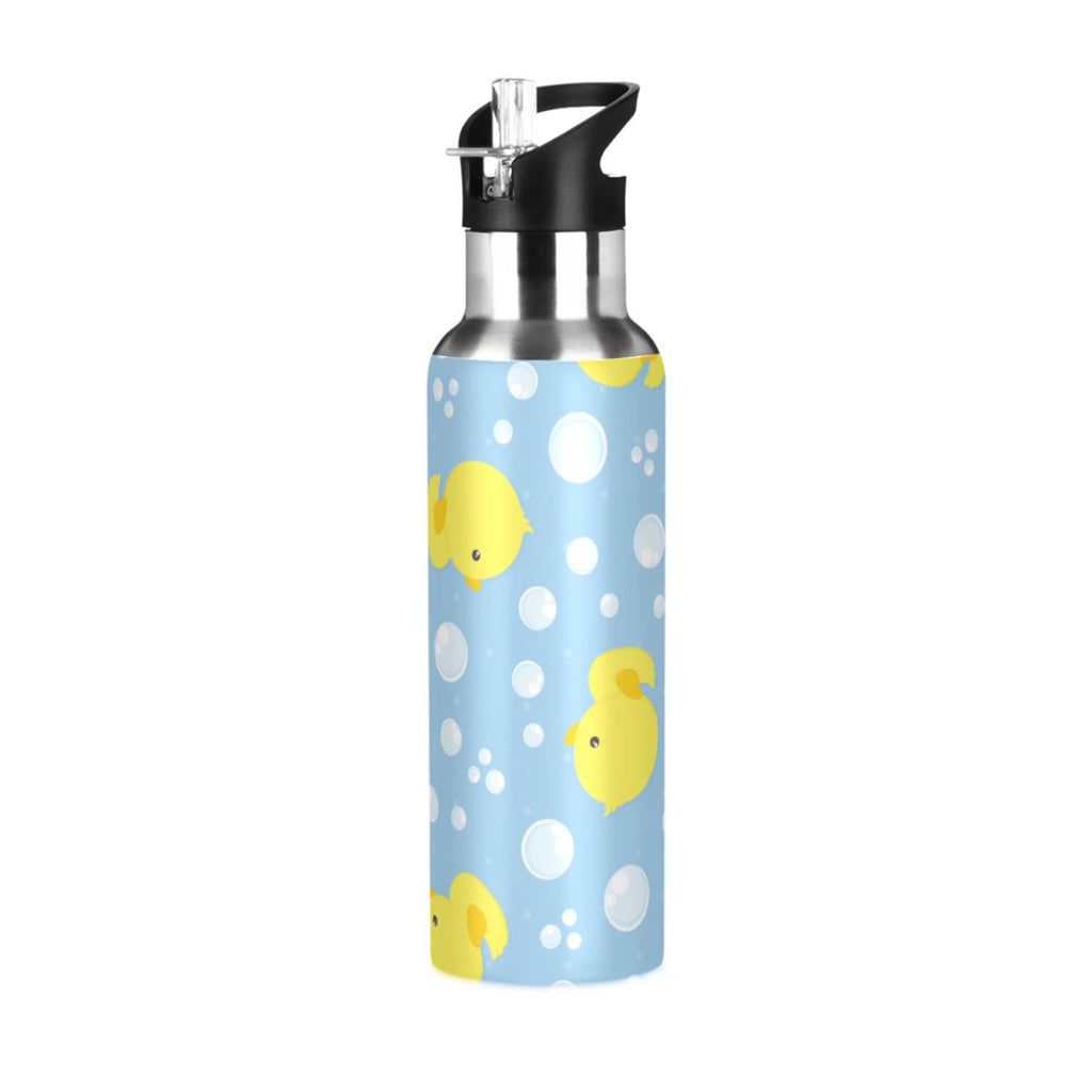 Blue Stainless Steel Insulated Water Bottle with Straw Lid U48279