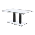 Glass Top Dining Table in Black and Silver E681835