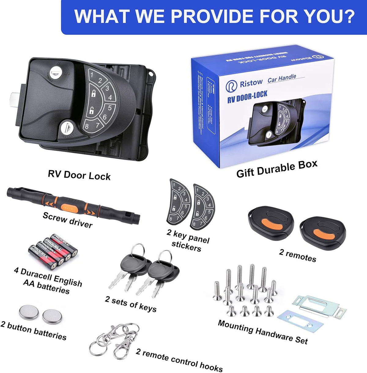 Waterproof Metal RV Keyless Entry Door Lock with Backlit Keypad Q484004