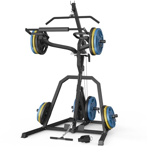 Leverage Gym Power Rack Squat Rack with LAT Low Row System Home Gym System Workout Station 2:1 Ratio O9866