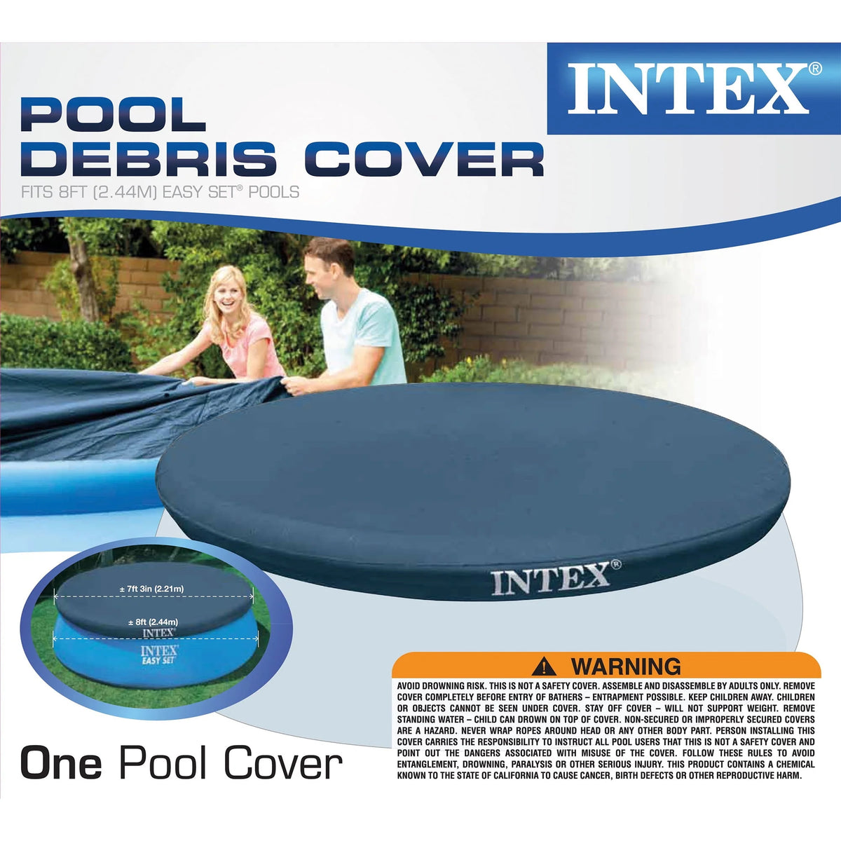 Inflatable Round Swimming Pool & Protective Cover Y93929