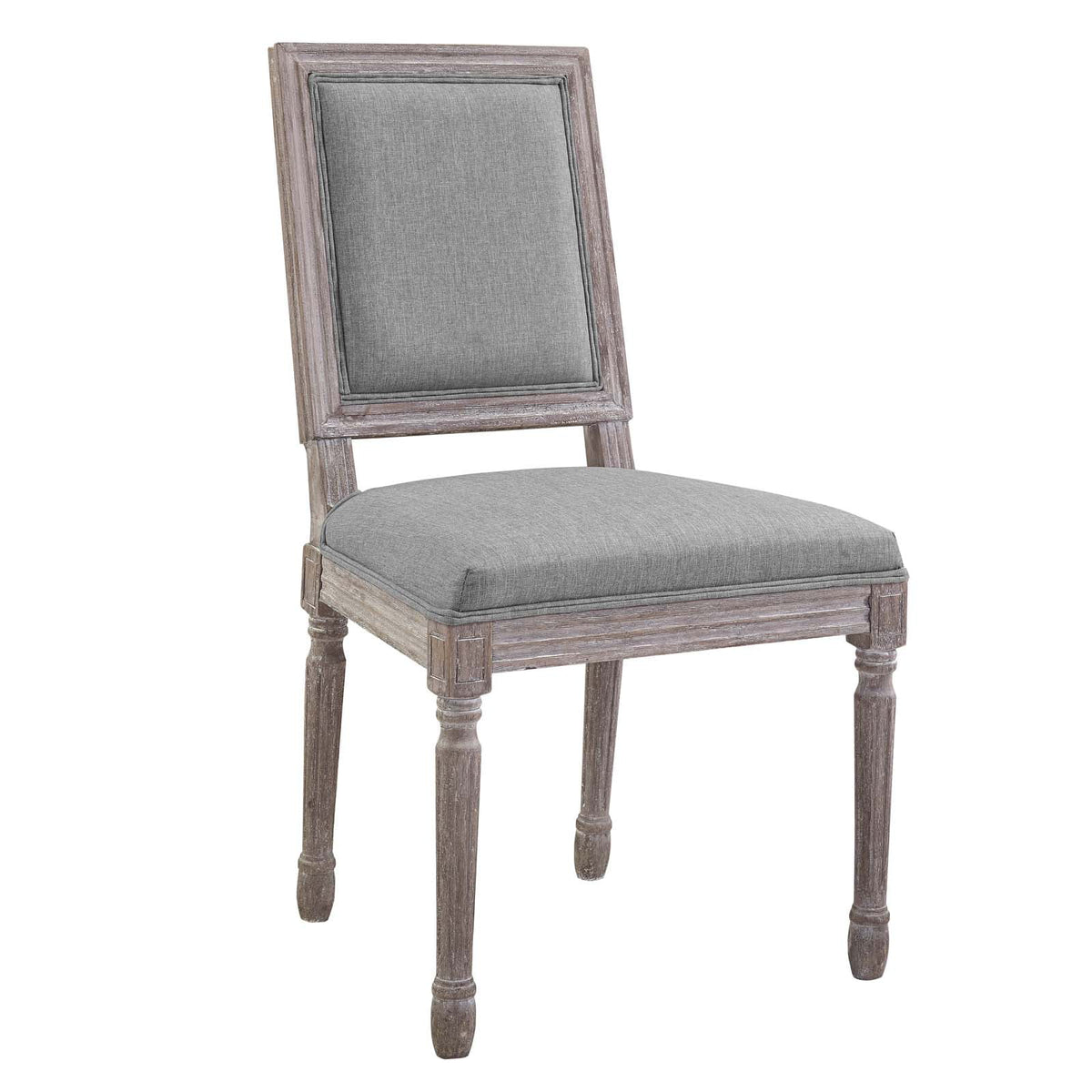 Upholstered Fabric Dining Chair Set of 4 Light Gray L5890
