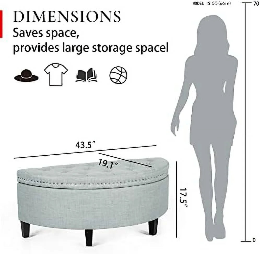 PU Leather Tufted Ottoman Bench L7368