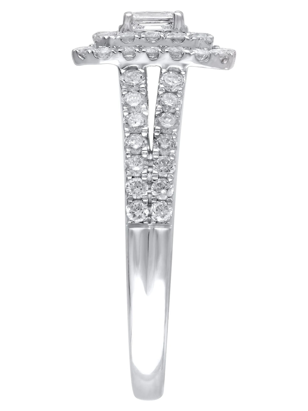 Emerald Cut Diamond Engagement Ring in 10kt White Gold V59893