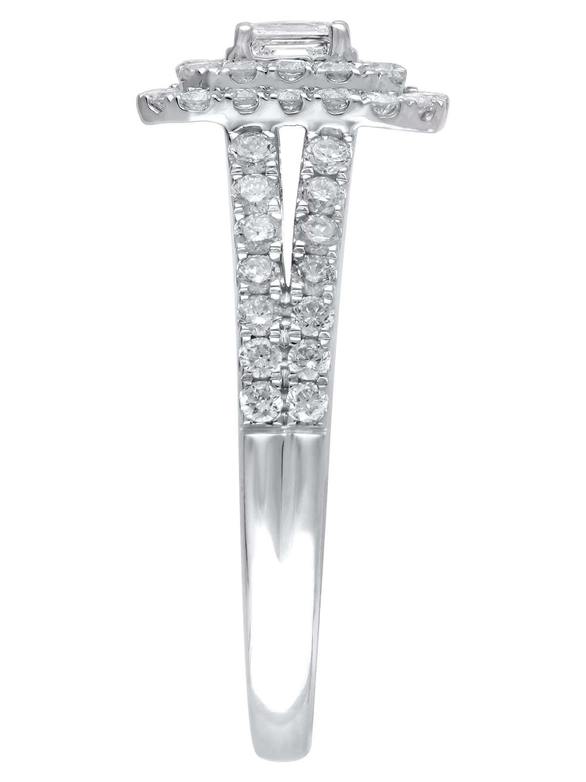 Emerald Cut Diamond Engagement Ring in 10kt White Gold V59893