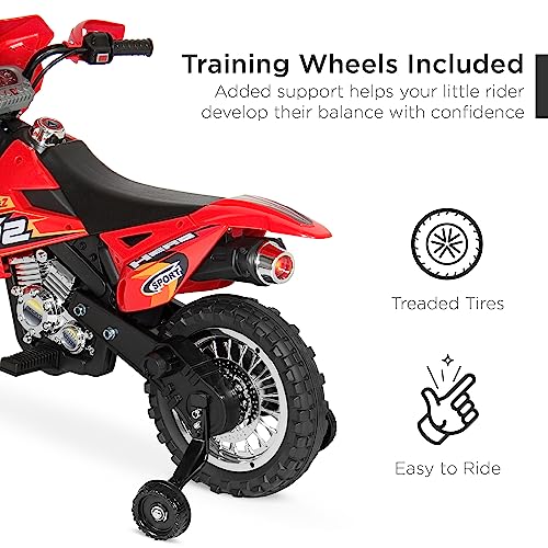 6V Kids Ride On Motorcycle with Training Wheels Black Q510605