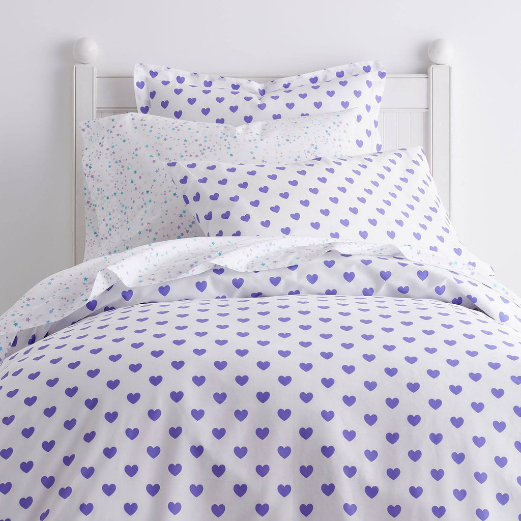 Purple Cotton Percale Queen Duvet Cover L9303