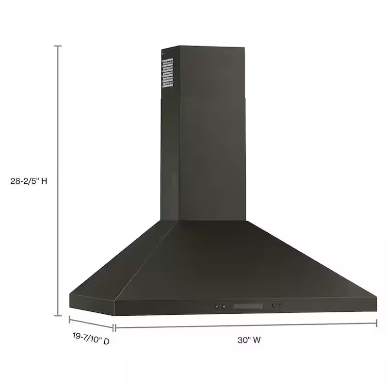Black Stainless 30 in. 400 CFM Wall Mount Range Hood V224546