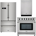 36 in. Propane Gas Range, Refrigerator, Dishwasher P5273