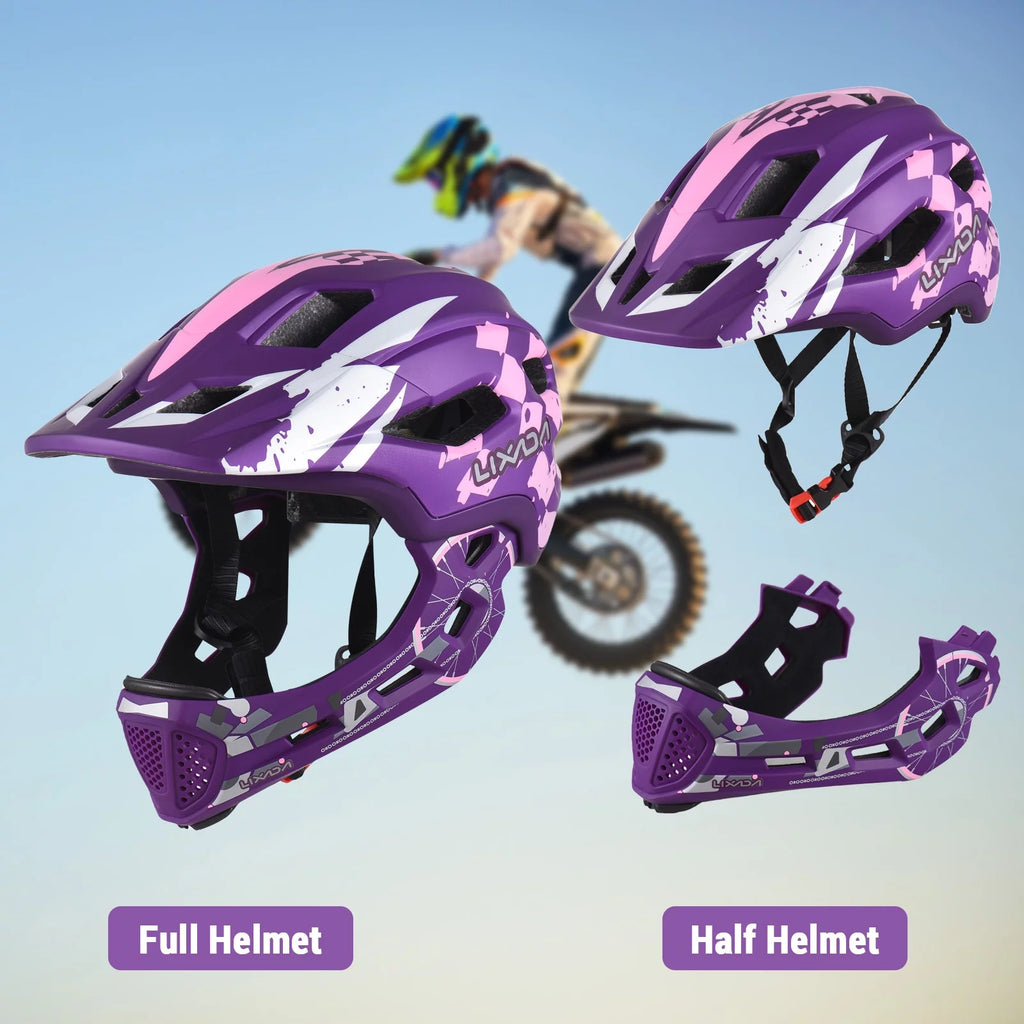 Kids Cycling Helmet Detachable Full Face Adjustable N229