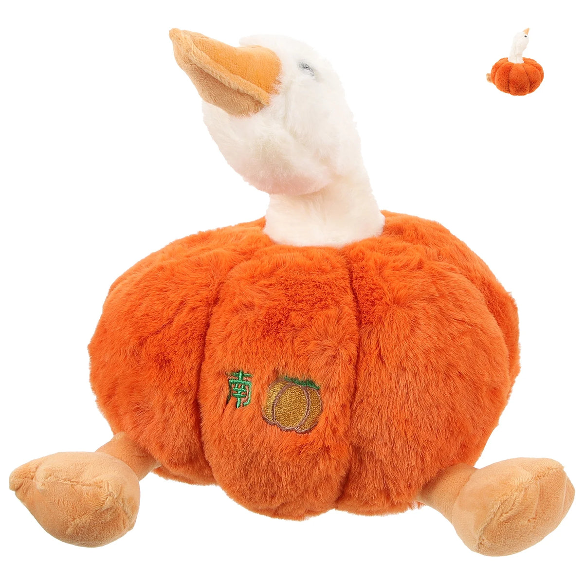 Plush Pumpkin Duck Stuffed Animal Doll W1679