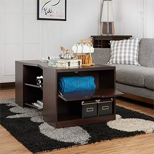 Modern Wood Multi Shelf Coffee Table in Walnut M6278