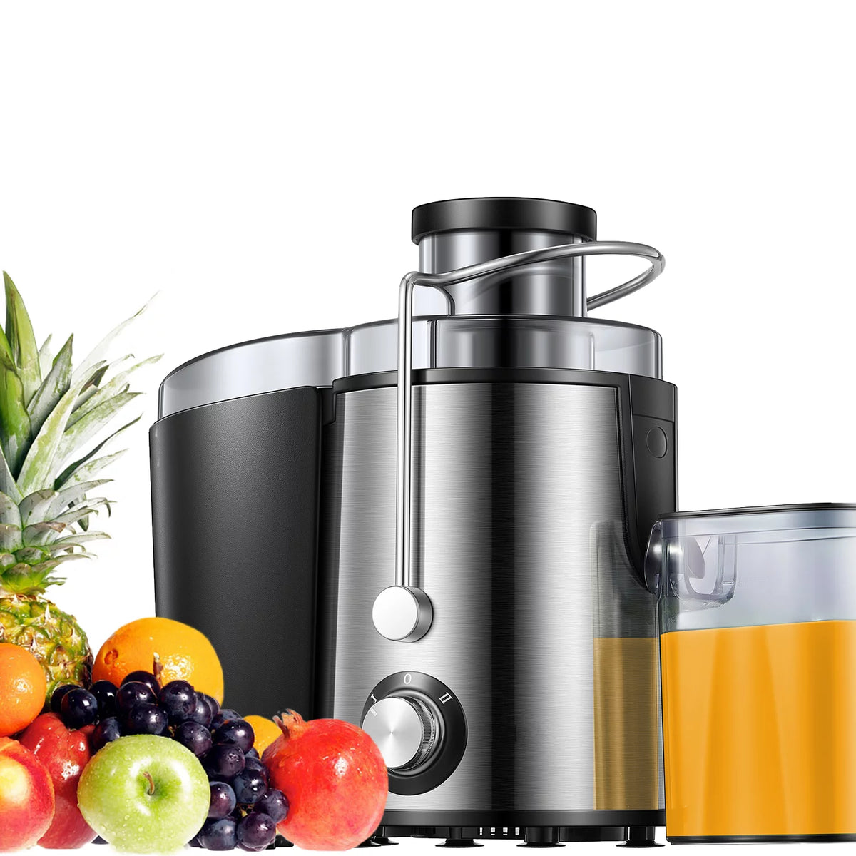 Stainless Steel Compact Centrifugal Juicer with 3'' Wide Mouth K489