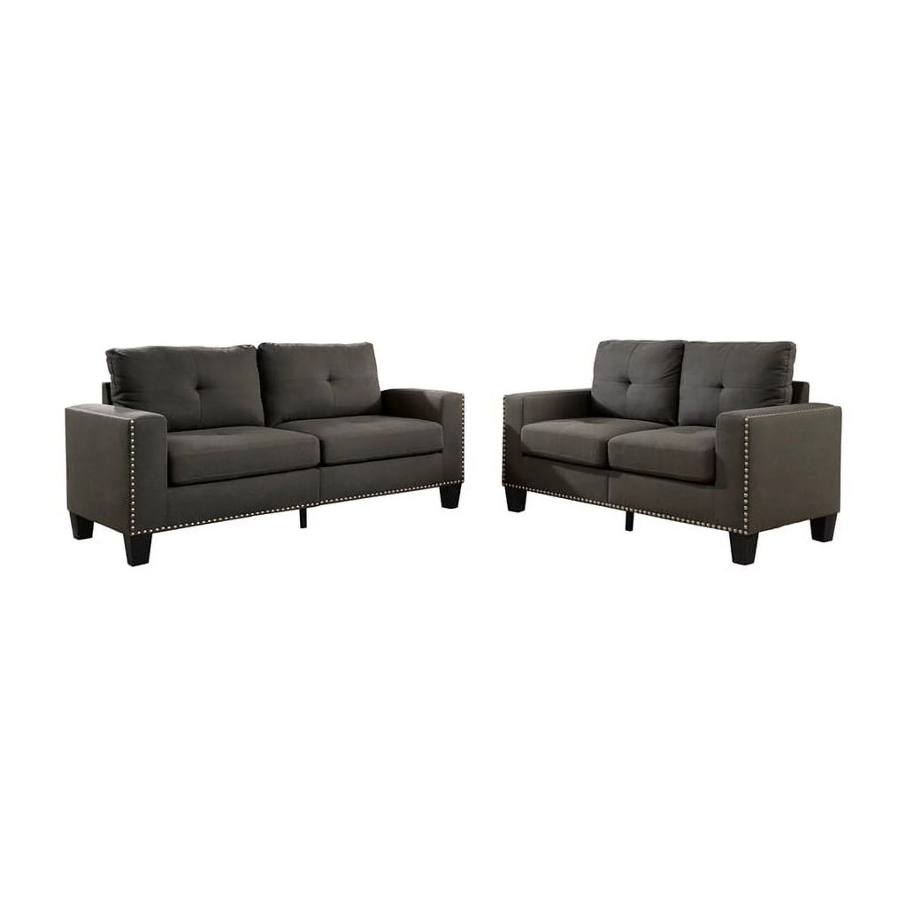 Gray Fabric 2-Piece Sofa Set Z4928