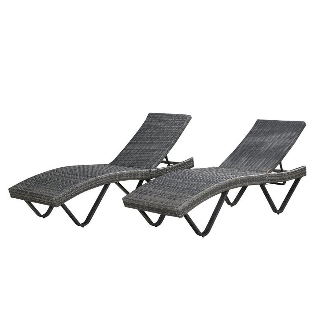 Gray Chaise Lounge Set of 2 D327987