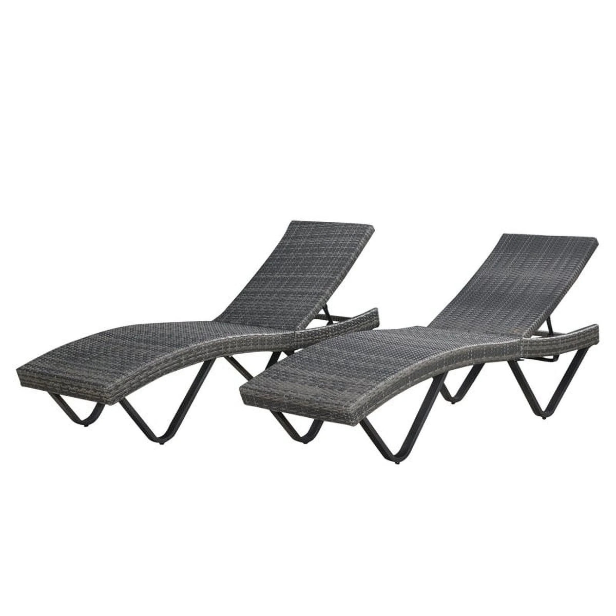 Gray Chaise Lounge Set of 2 D327987