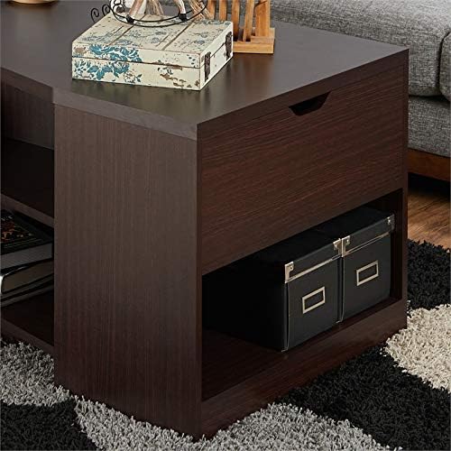 Modern Wood Multi Shelf Coffee Table in Walnut M6278