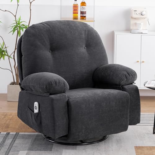 Oversized Manual Swivel Rocker Recliner Chair with Heat and USB R13008