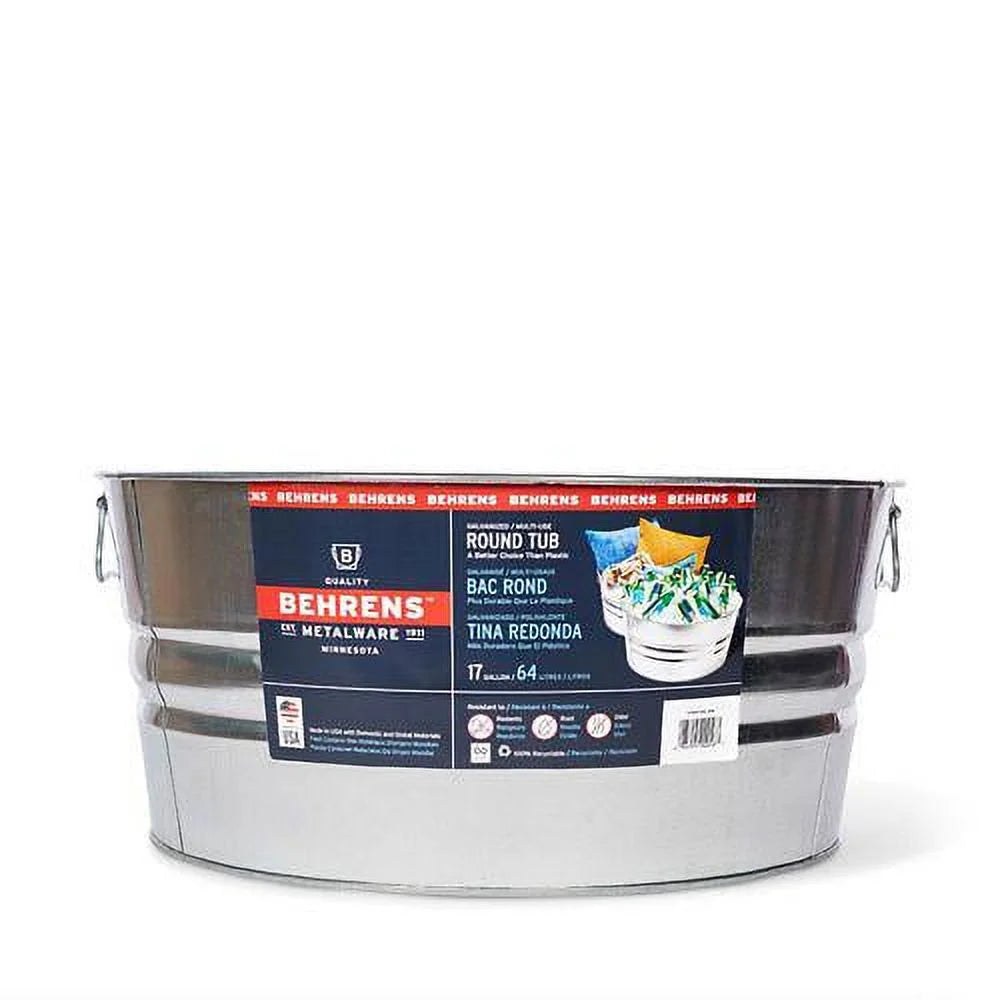 17 gal. Galvanized Steel Round Tub N154492