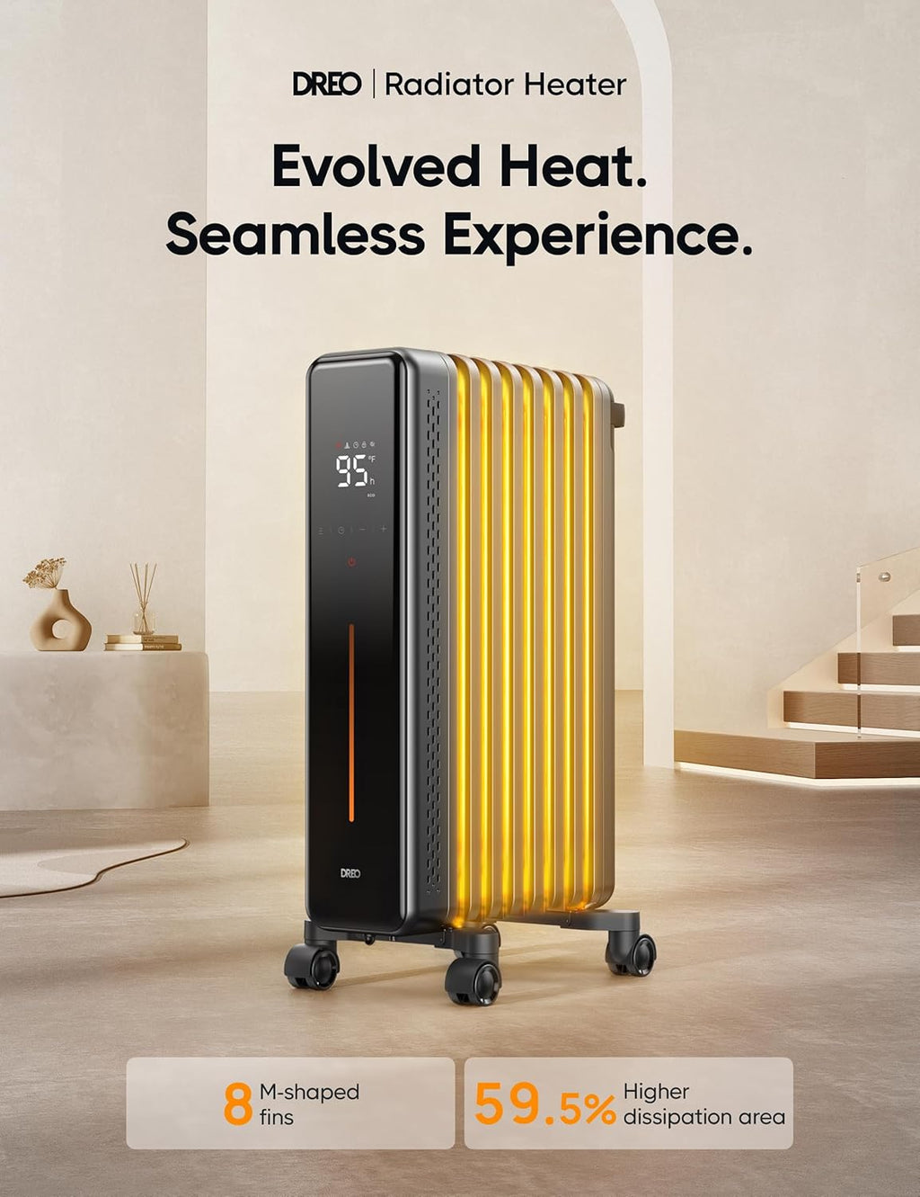 1500W Radiator Heater with Remote Control E4776